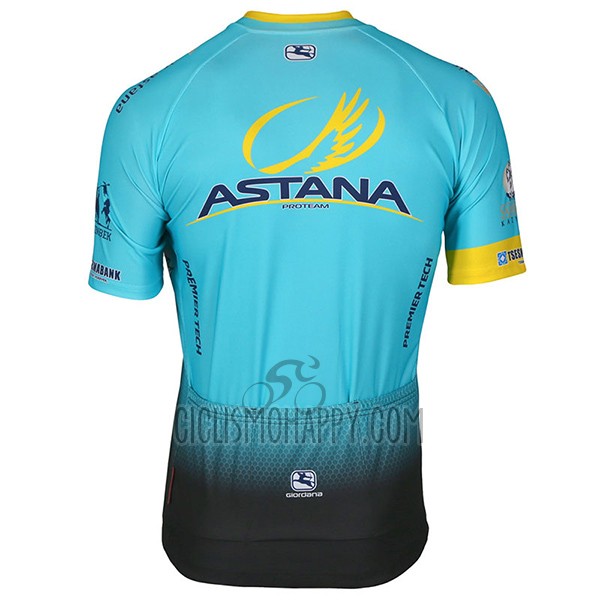 Astana Cycling Jersey Bib Short 2017 Short Sleeve Light Blue